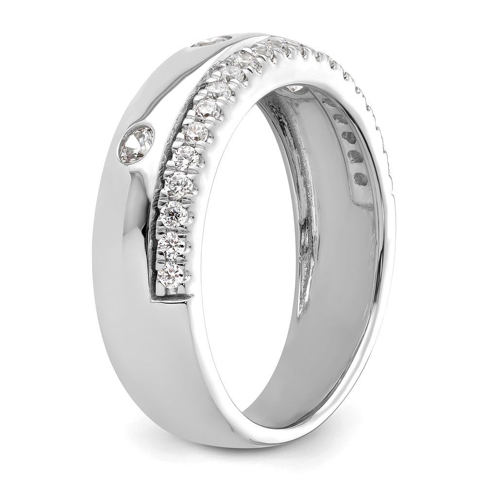 14K White Gold True Origin Men'S 1/2 Carat Lab Grown Diamond Vs D E F Band