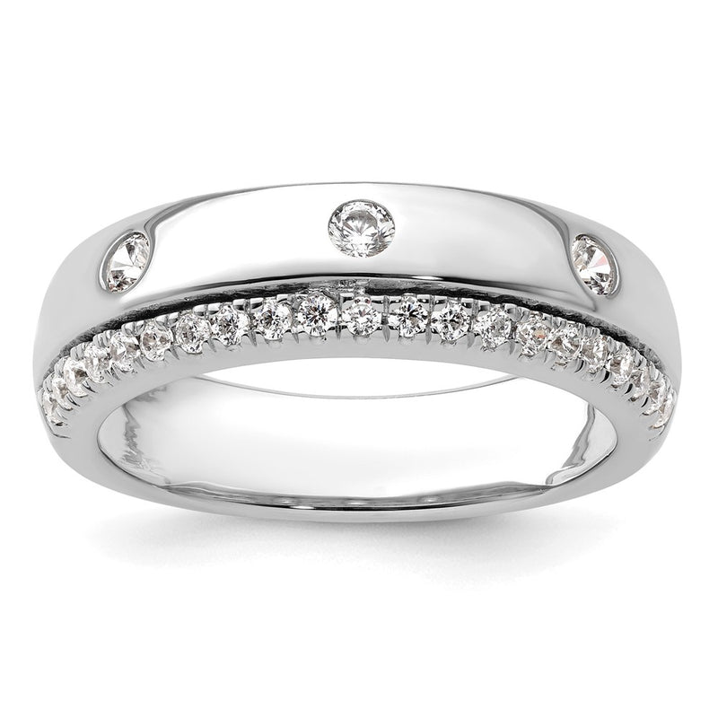 14K White Gold True Origin Men'S 1/2 Carat Lab Grown Diamond Vs D E F Band