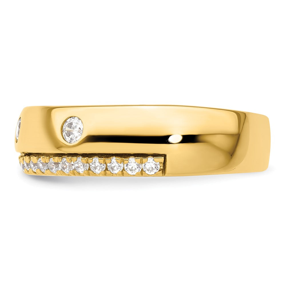 True Origin 14K Yellow Gold Men's 1/2 carat Lab Grown Diamond VS+ F+ Complete Wedding Band Ring