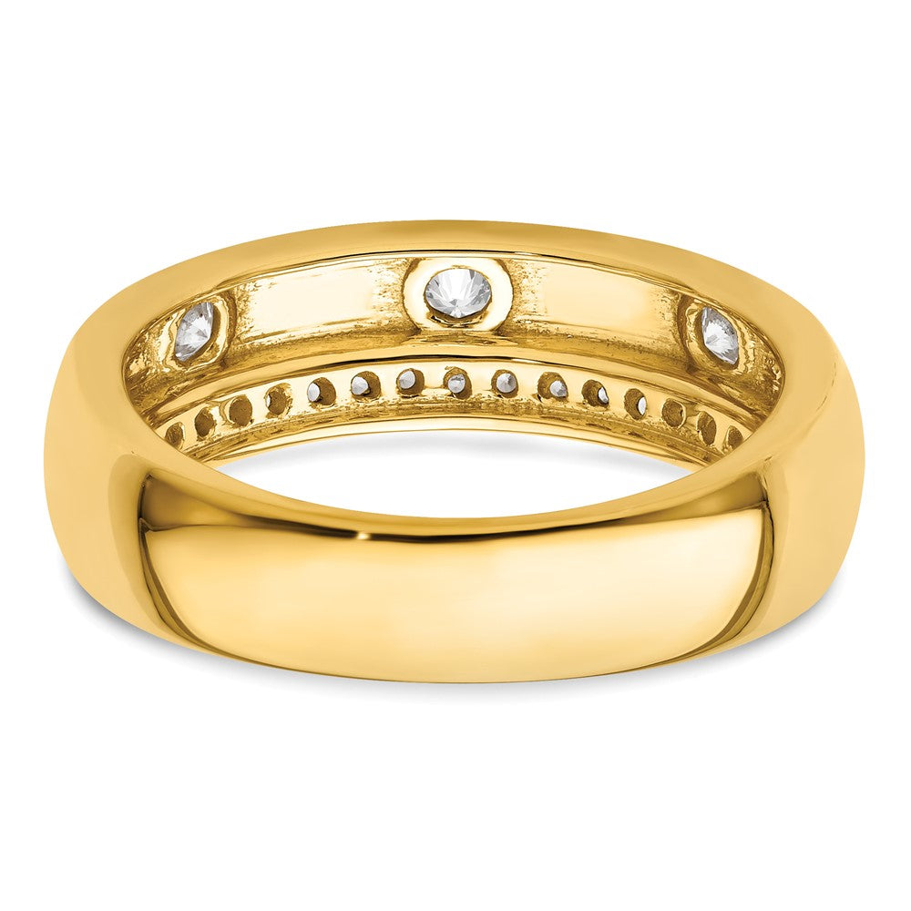 True Origin 14K Yellow Gold Men's 1/2 carat Lab Grown Diamond VS+ F+ Complete Wedding Band Ring