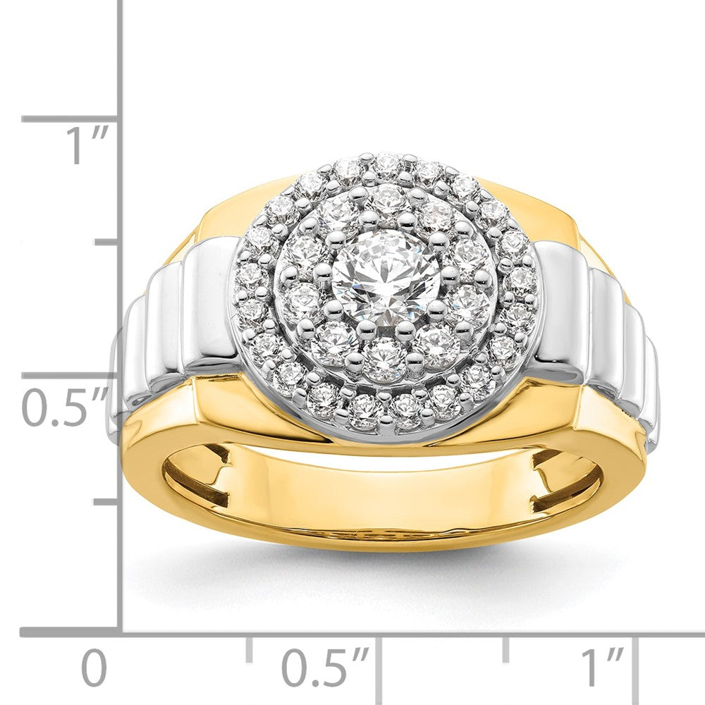 14k Two-Tone 1 1/4 Ct. Lab Grown Diamond VS/SI+ G+ Cluster Men's Ring