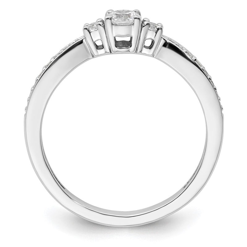 10k White Gold 1/3 Ct. Lab Grown Diamond VS/SI+ G+ Petite Engagement Ring