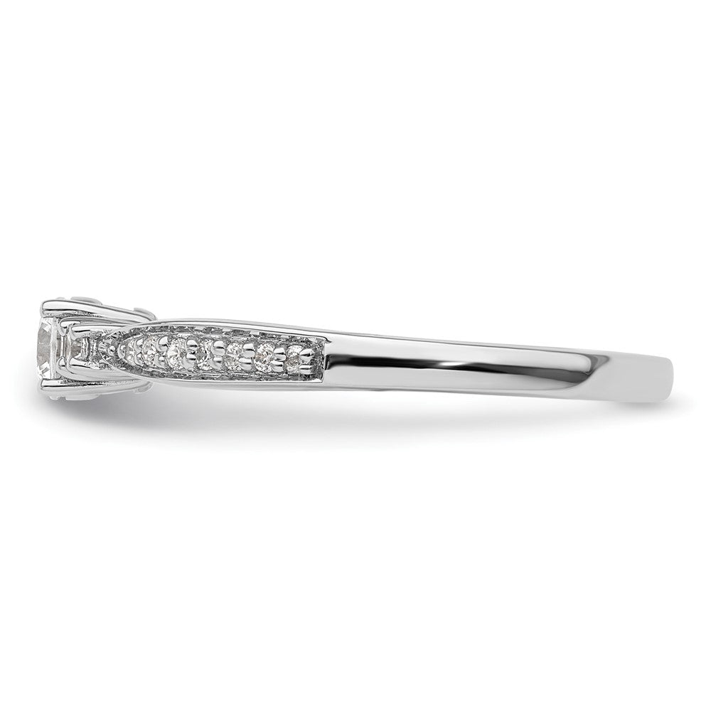 10k White Gold 1/3 Ct. Lab Grown Diamond VS/SI+ G+ Petite Engagement Ring