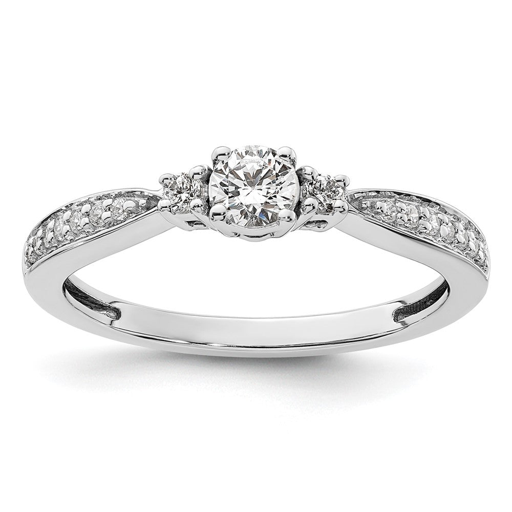 10k White Gold 1/3 Ct. Lab Grown Diamond VS/SI+ G+ Petite Engagement Ring