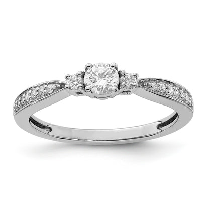 10k White Gold 1/3 Ct. Lab Grown Diamond VS/SI+ G+ Petite Engagement Ring