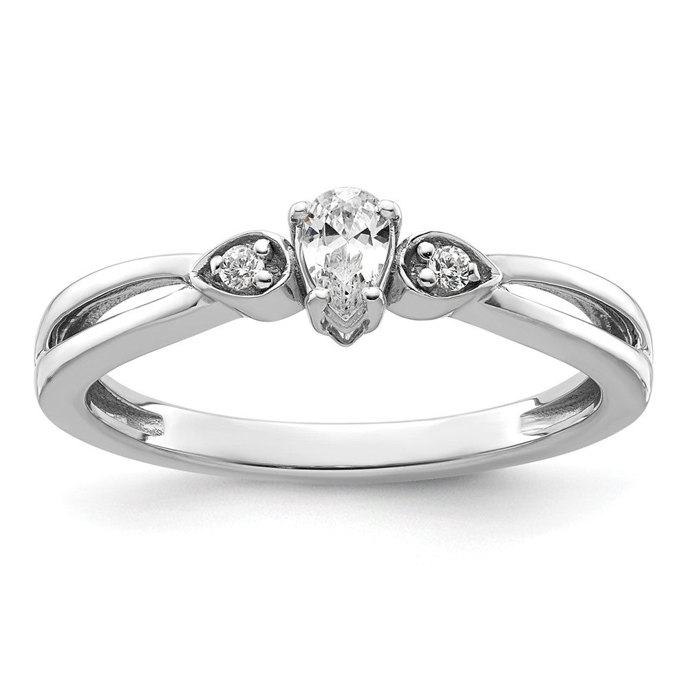 14K White Gold Lab Grown Diamond VS/SI+ G+ Promise Ring
