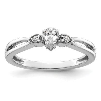 14K White Gold Lab Grown Diamond VS/SI+ G+ Promise Ring