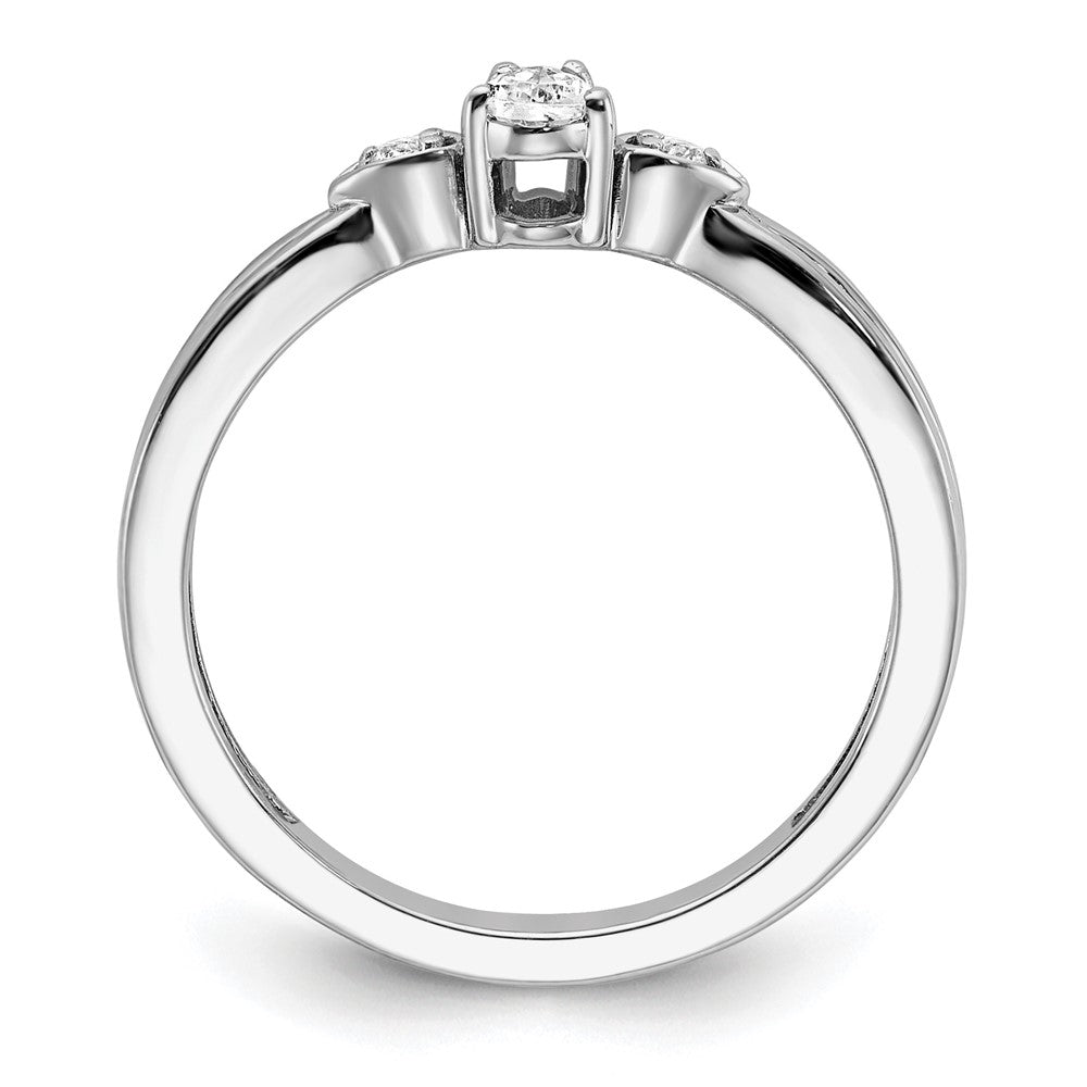 14K White Gold Lab Grown Diamond VS/SI+ G+ Promise Ring