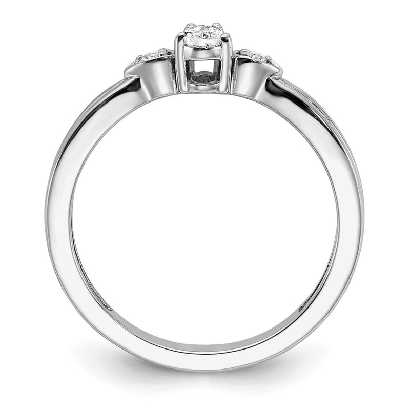 14K White Gold Lab Grown Diamond VS/SI+ G+ Promise Ring
