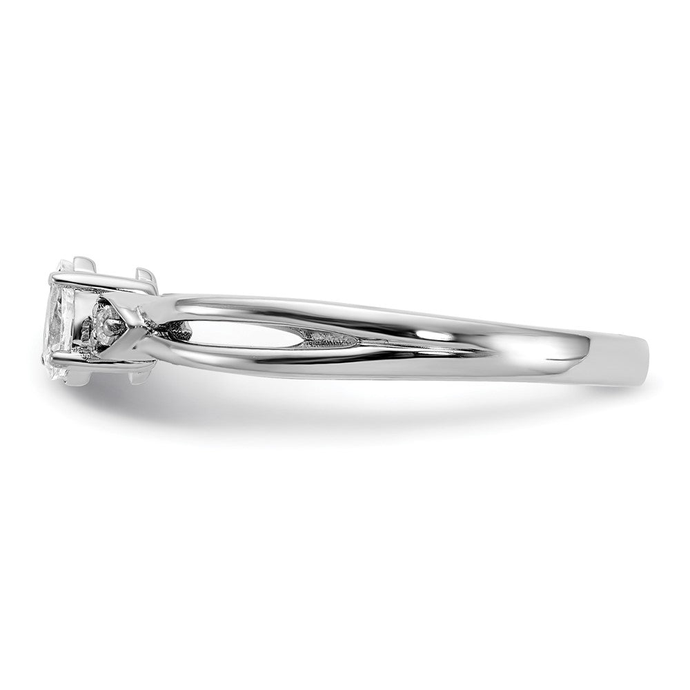 14K White Gold Lab Grown Diamond VS/SI+ G+ Promise Ring