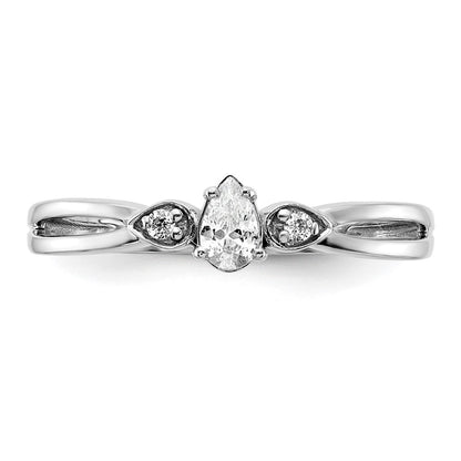 14K White Gold Lab Grown Diamond VS/SI+ G+ Promise Ring
