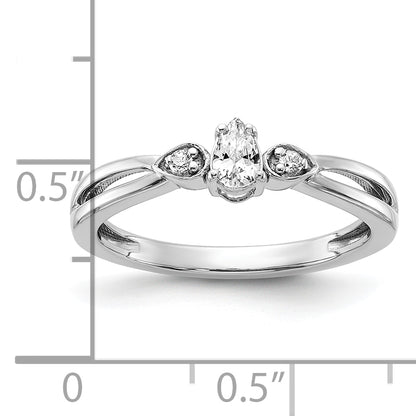 14K White Gold Lab Grown Diamond VS/SI+ G+ Promise Ring