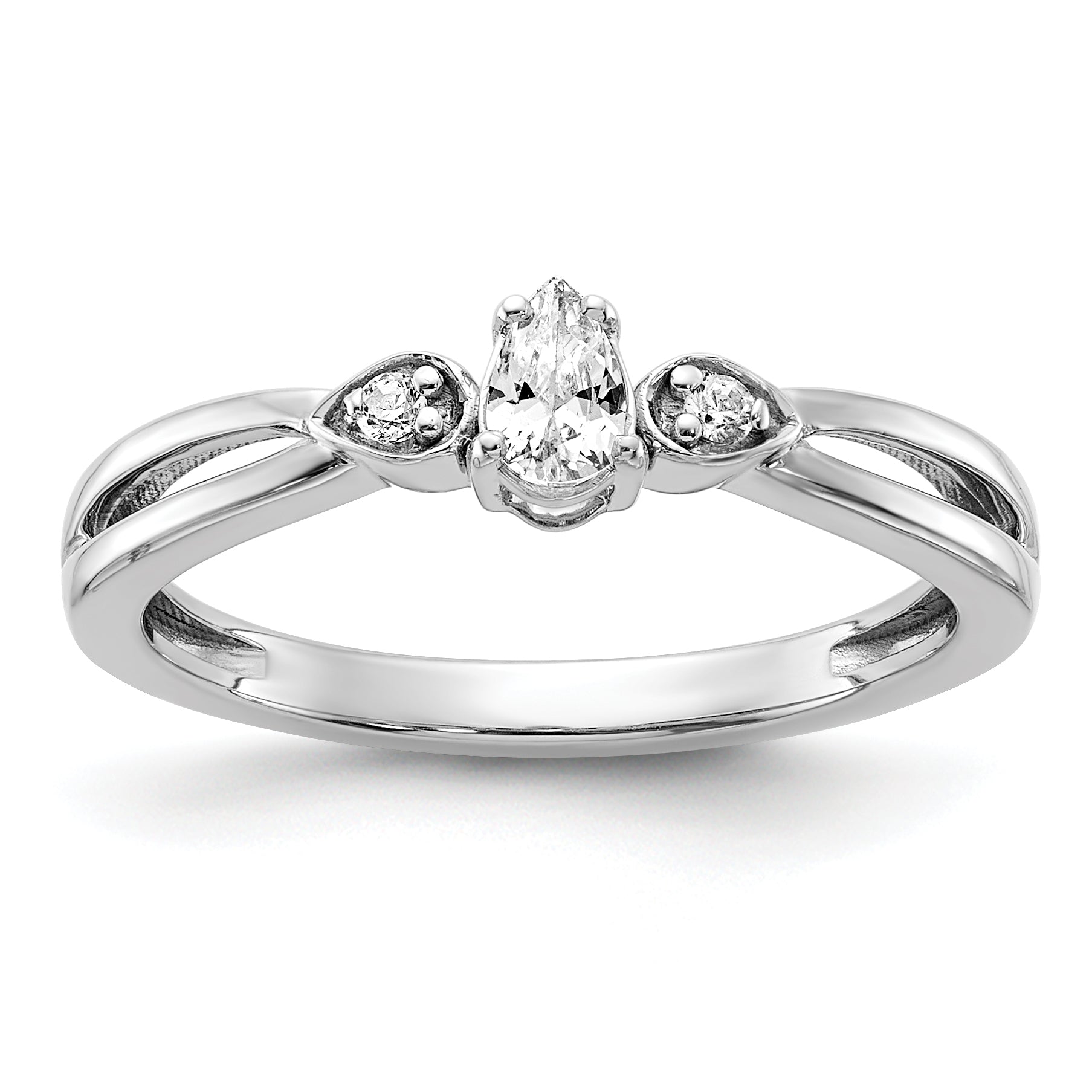14K White Gold Lab Grown Diamond VS/SI+ G+ Promise Ring