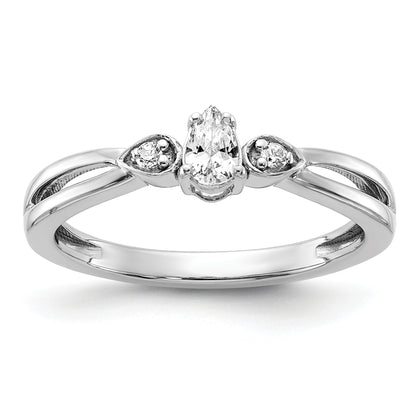 14K White Gold Lab Grown Diamond VS/SI+ G+ Promise Ring