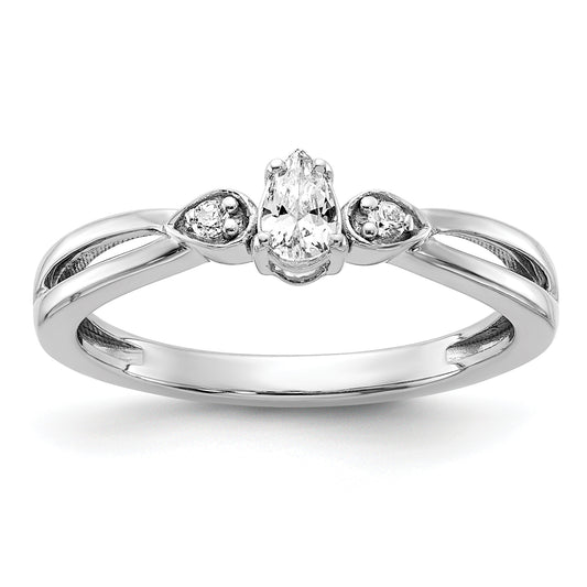 14K White Gold Lab Grown Diamond VS/SI+ G+ Promise Ring