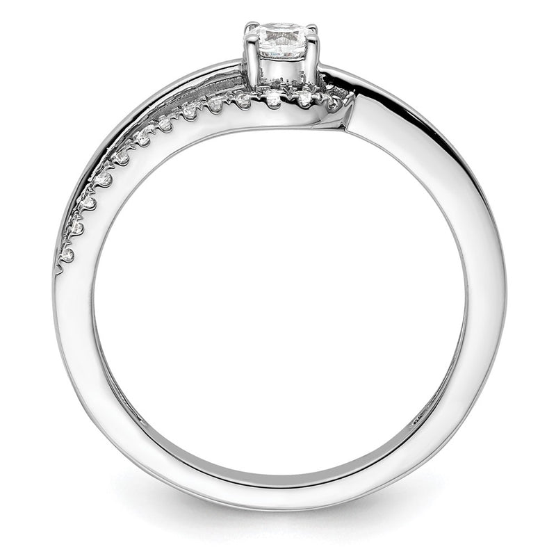 14k White Gold 1/3 Ct. Lab Grown Diamond VS/SI+ G+ Solitaire Promise Ring