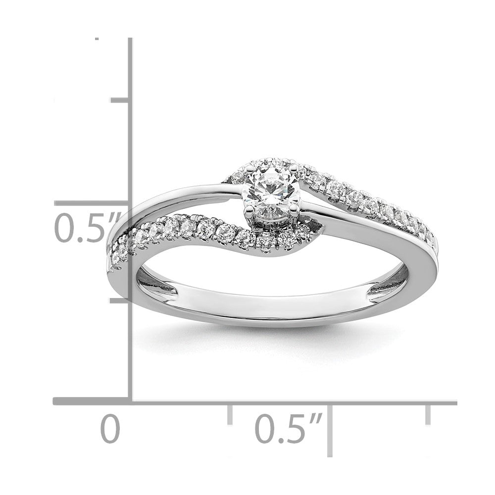 14k White Gold 1/3 Ct. Lab Grown Diamond VS/SI+ G+ Solitaire Promise Ring