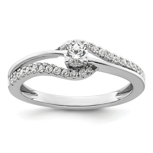 14k White Gold 1/3 Ct. Lab Grown Diamond VS/SI+ G+ Solitaire Promise Ring