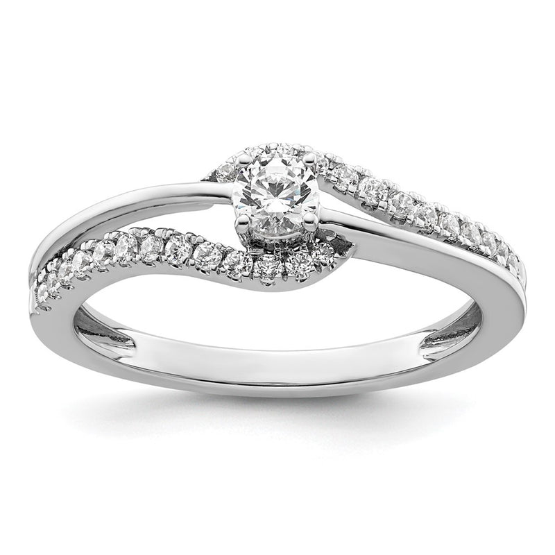 14k White Gold 1/3 Ct. Lab Grown Diamond VS/SI+ G+ Solitaire Promise Ring