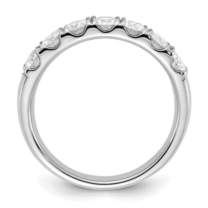 14k White Gold 1 Ct. Lab Grown Diamond VS/SI+ G+ Seven Stone Band Ring