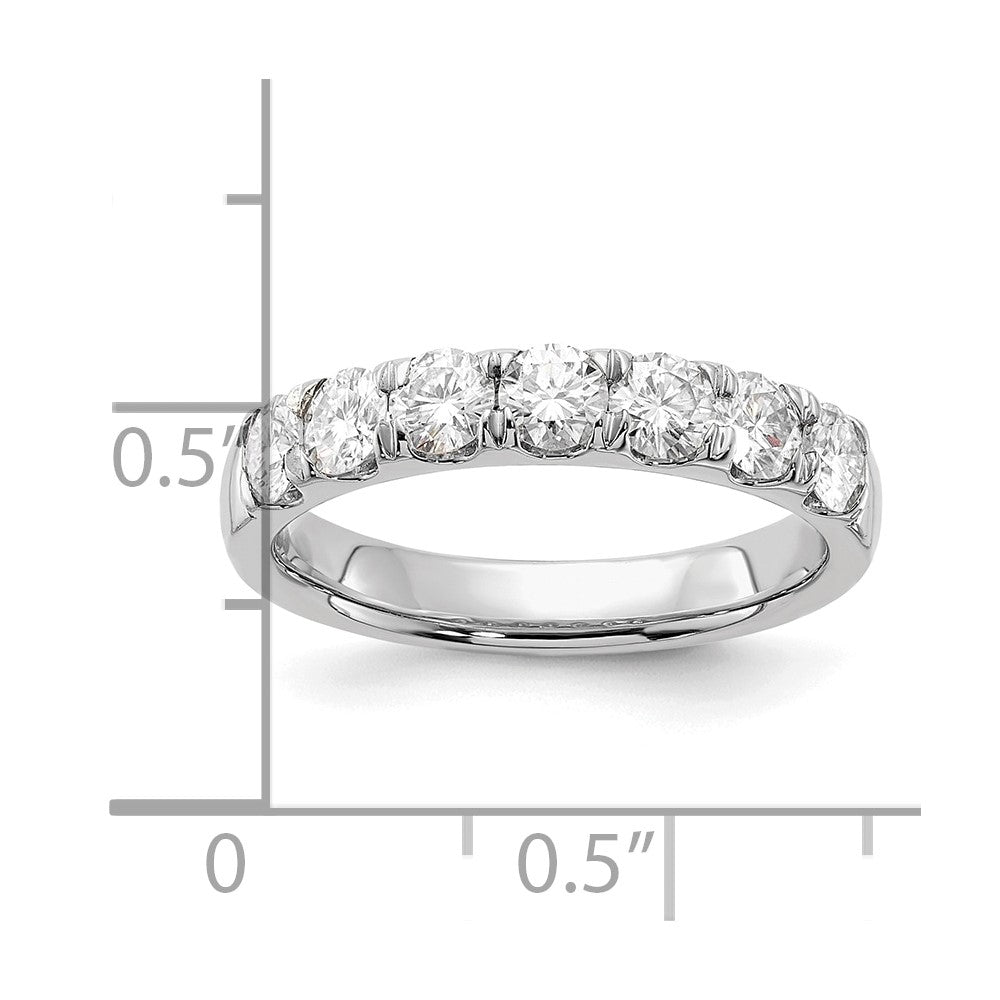 14k White Gold 1 Ct. Lab Grown Diamond VS/SI+ G+ Seven Stone Band Ring