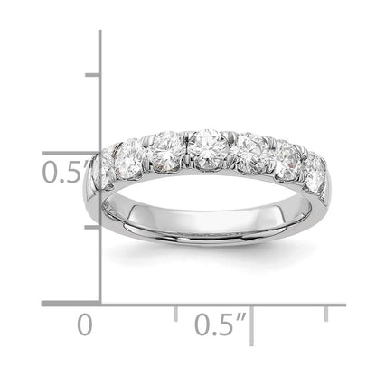 14k White Gold 1 Ct. Lab Grown Diamond VS/SI+ G+ Seven Stone Band Ring