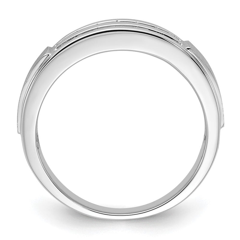 10k White Gold 1/5 Ct. Lab Grown Diamond VS/SI+ G+ Complete Double Row Men's Ring