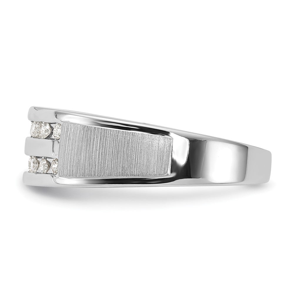 10k White Gold 1/5 Ct. Lab Grown Diamond VS/SI+ G+ Complete Double Row Men's Ring