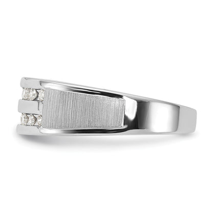10k White Gold 1/5 Ct. Lab Grown Diamond VS/SI+ G+ Complete Double Row Men's Ring