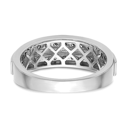 10k White Gold 1/5 Ct. Lab Grown Diamond VS/SI+ G+ Complete Double Row Men's Ring