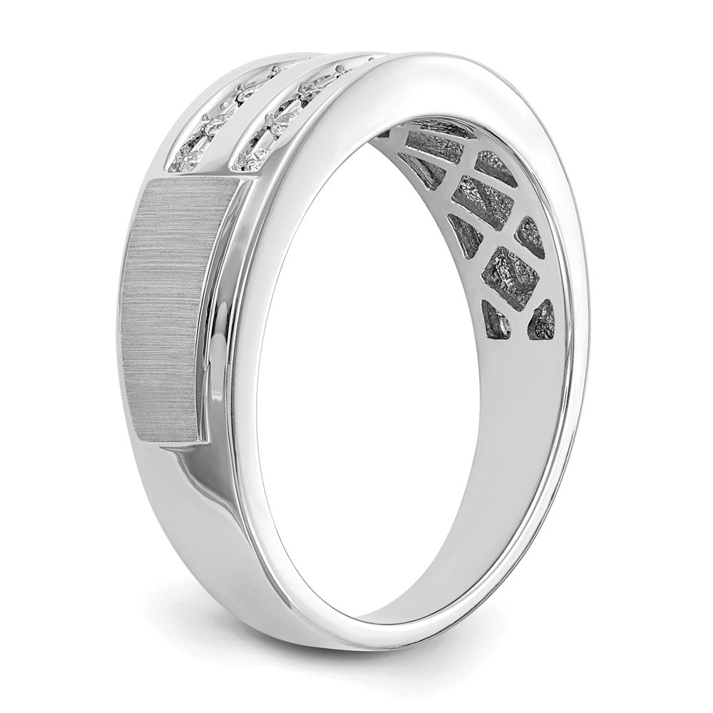 10k White Gold 1/5 Ct. Lab Grown Diamond VS/SI+ G+ Complete Double Row Men's Ring