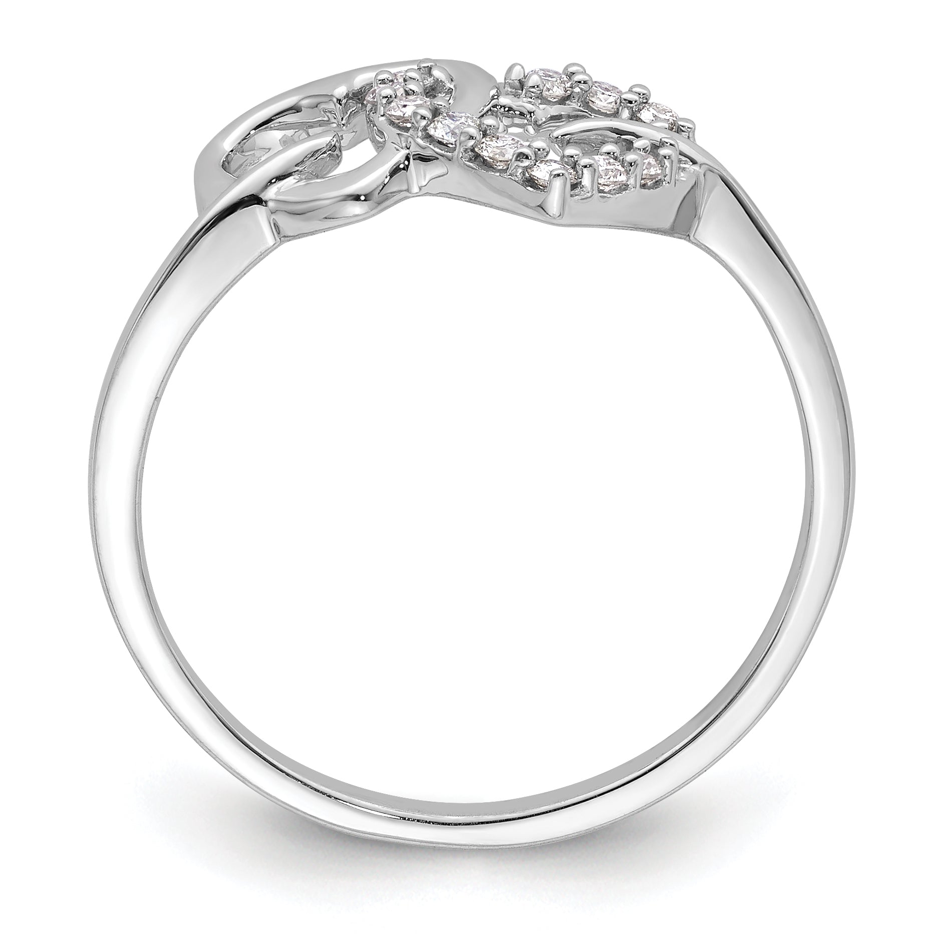 14k White Gold 1/8 Ct. Lab Grown Diamond VS/SI+ G+ Double Heart Ring
