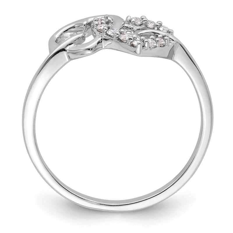 14k White Gold 1/8 Ct. Lab Grown Diamond VS/SI+ G+ Double Heart Ring