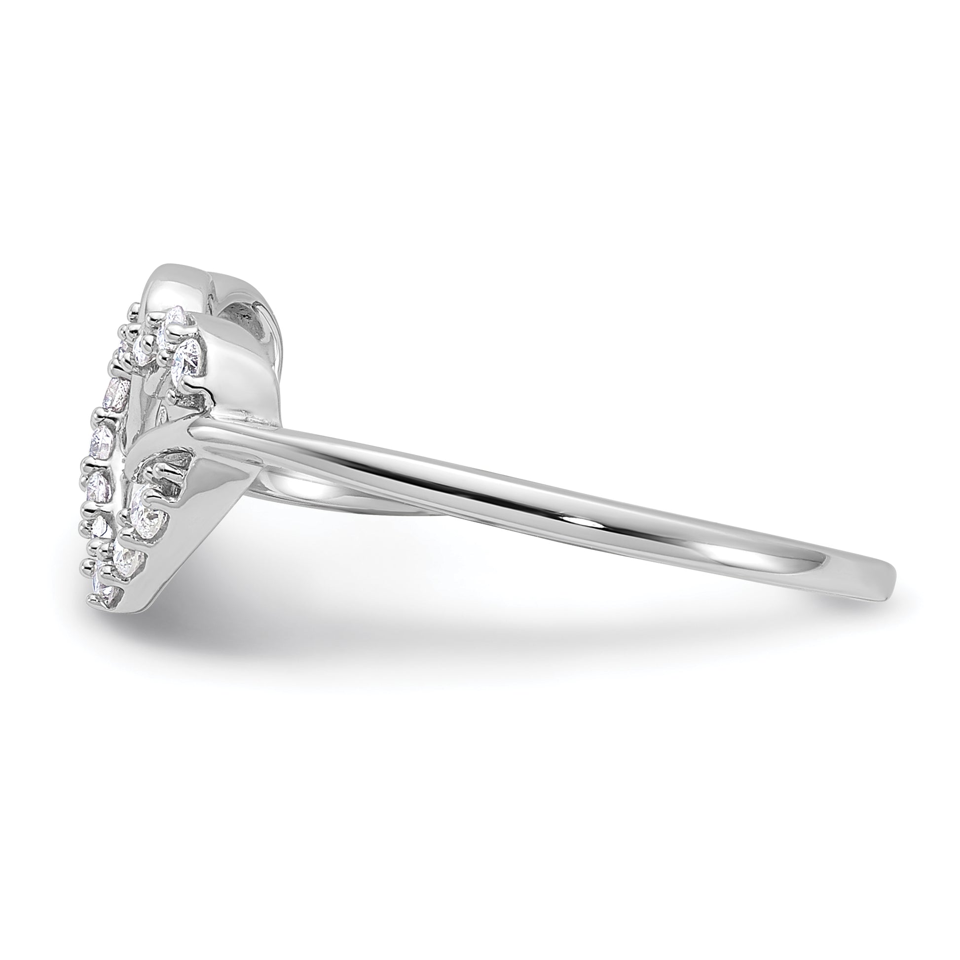 14k White Gold 1/8 Ct. Lab Grown Diamond VS/SI+ G+ Double Heart Ring