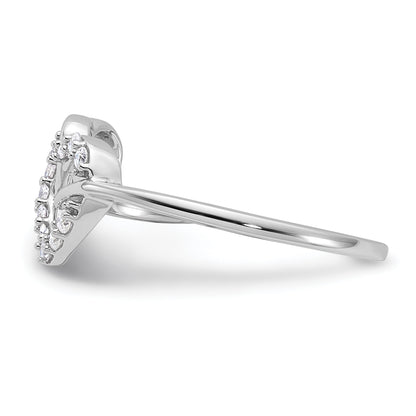 14k White Gold 1/8 Ct. Lab Grown Diamond VS/SI+ G+ Double Heart Ring