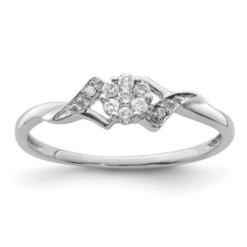 14k White Gold 1/8 Ct. Lab Grown Diamond VS/SI+ G+ Complete Fancy Ring