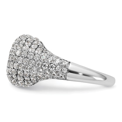 14k White Gold 2 3/8 Ct. Lab Grown Diamond VS/SI+ G+ Complete Cluster Fashion Ring
