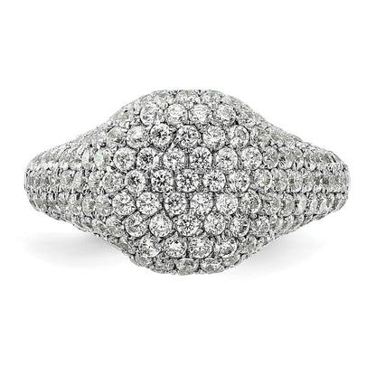 14k White Gold 2 3/8 Ct. Lab Grown Diamond VS/SI+ G+ Complete Cluster Fashion Ring