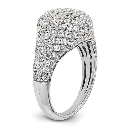 14k White Gold 2 3/8 Ct. Lab Grown Diamond VS/SI+ G+ Complete Cluster Fashion Ring