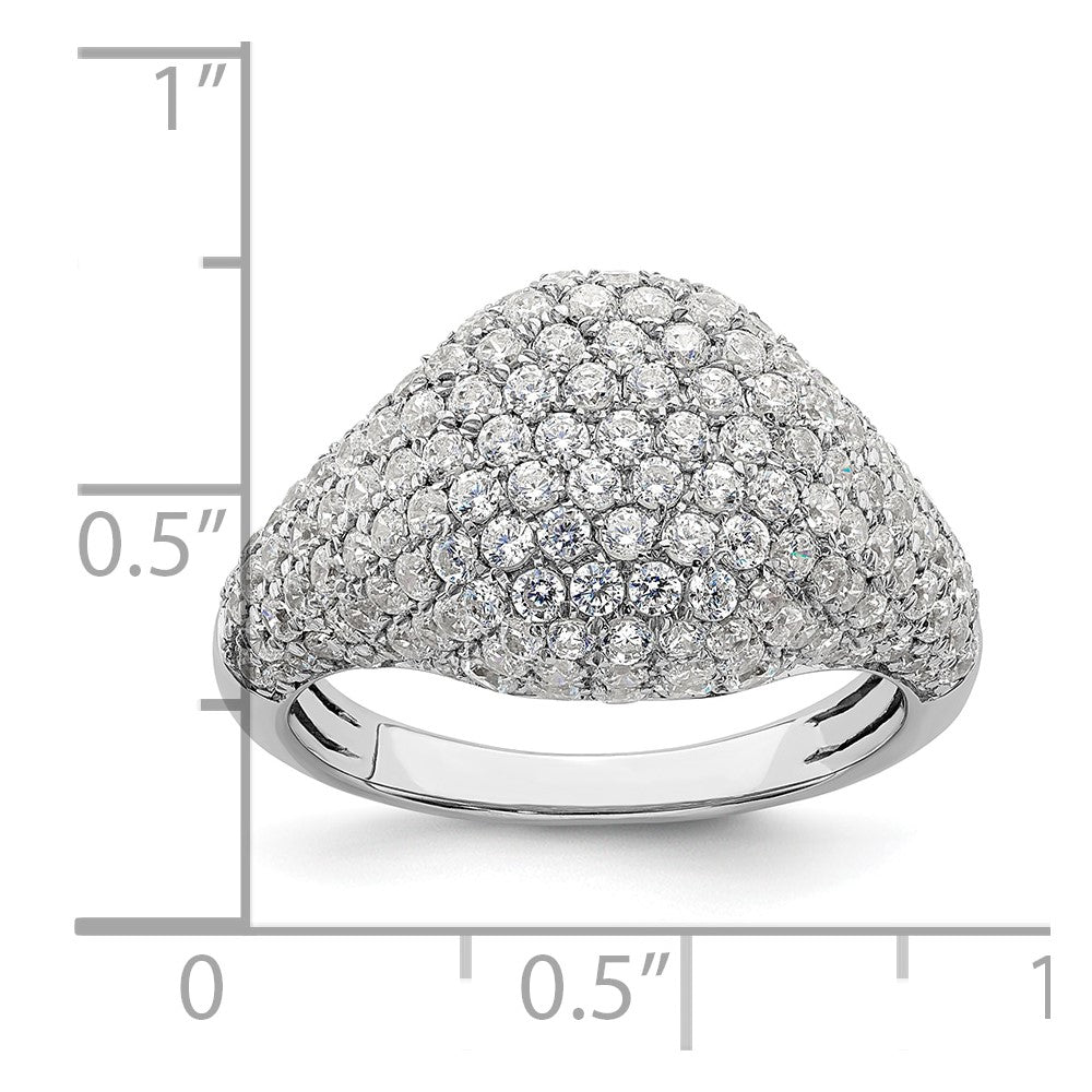 14k White Gold 2 3/8 Ct. Lab Grown Diamond VS/SI+ G+ Complete Cluster Fashion Ring