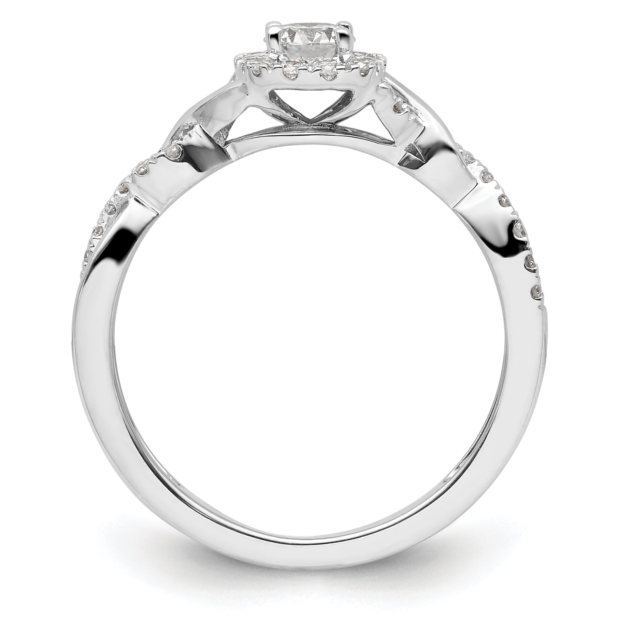 14k White Gold 1/2 Ct. Lab Grown Diamond VS/SI+ G+ Round Bypass Engagement Ring