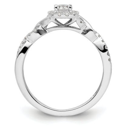 14k White Gold 1/2 Ct. Lab Grown Diamond VS/SI+ G+ Round Bypass Engagement Ring