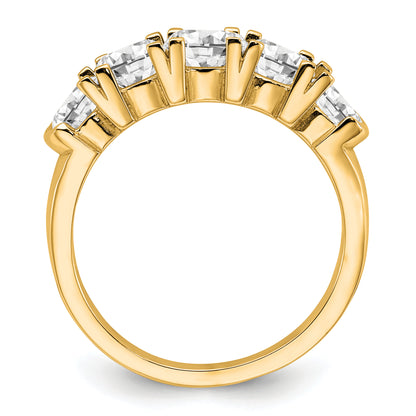 14K Yellow Gold 1 3/4 Carat Lab Grown Diamond Vs/Si+ G+ Five Stone Complete Band