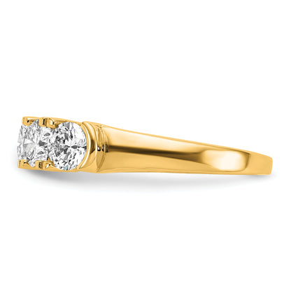 14K Yellow Gold 1 3/4 Carat Lab Grown Diamond Vs/Si+ G+ Five Stone Complete Band