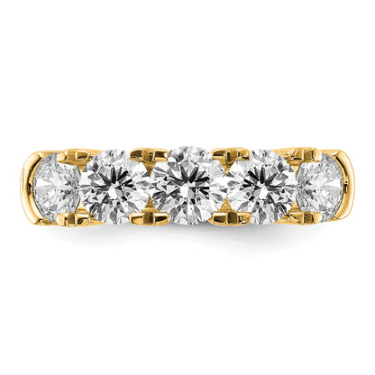 14K Yellow Gold 1 3/4 Carat Lab Grown Diamond Vs/Si+ G+ Five Stone Complete Band