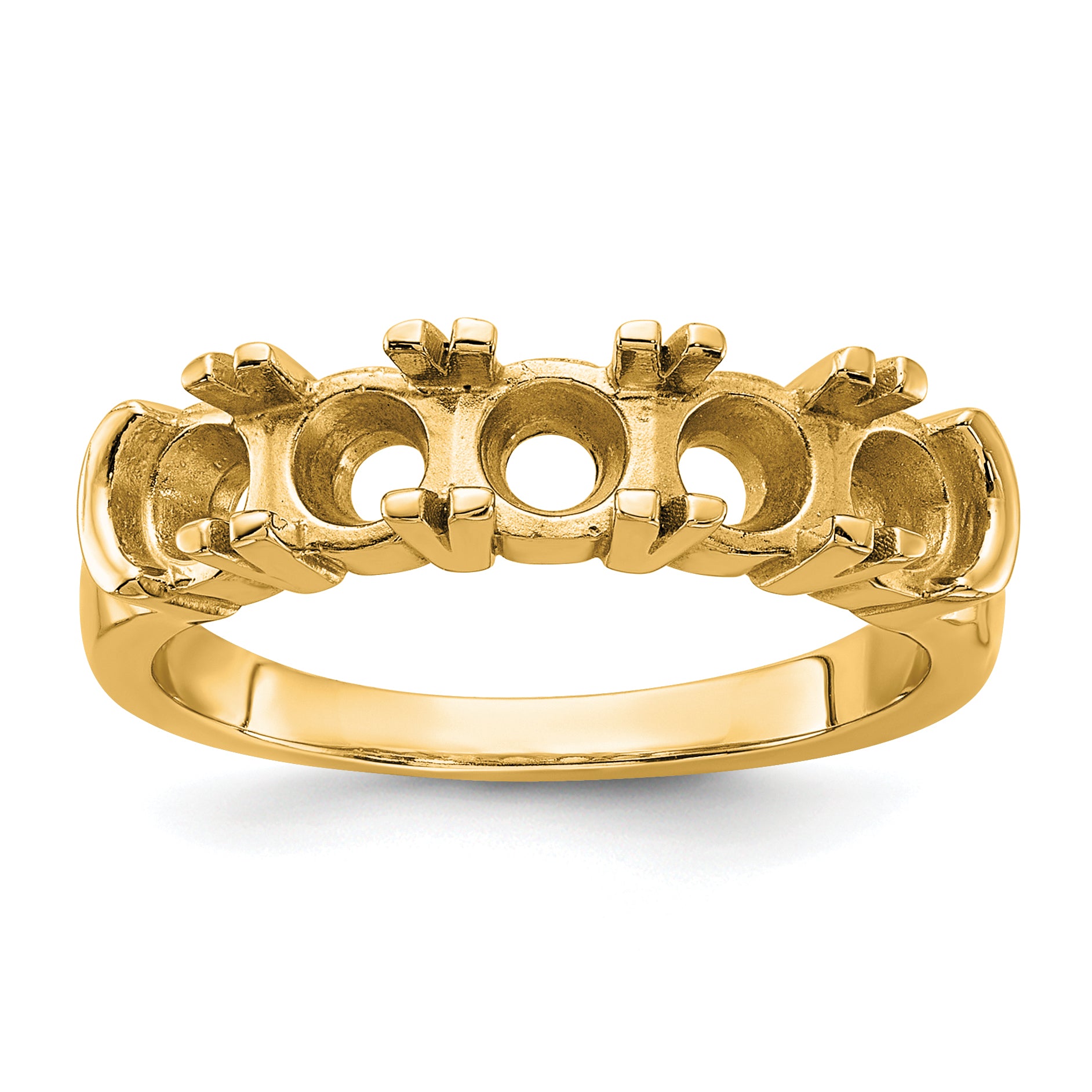 14K Yellow Gold 1 3/4 Carat Lab Grown Diamond Vs/Si+ G+ Five Stone Complete Band