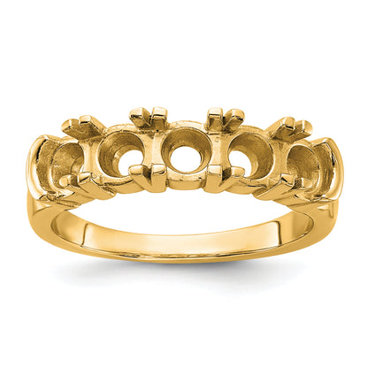 14K Yellow Gold 1 3/4 Carat Lab Grown Diamond Vs/Si+ G+ Five Stone Complete Band