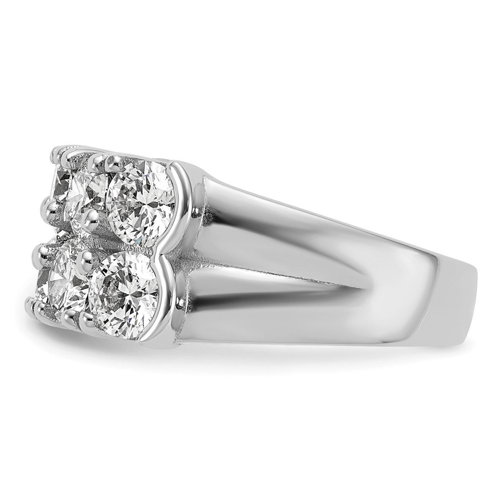14k White Gold 3 3/8 Ct. Lab Grown Diamond VS/SI+ G+ Ten Stone Double Row Band Ring