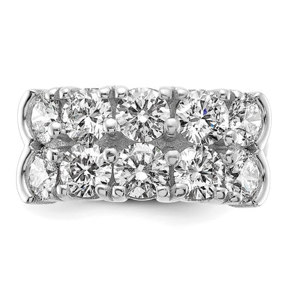 14k White Gold 3 3/8 Ct. Lab Grown Diamond VS/SI+ G+ Ten Stone Double Row Band Ring