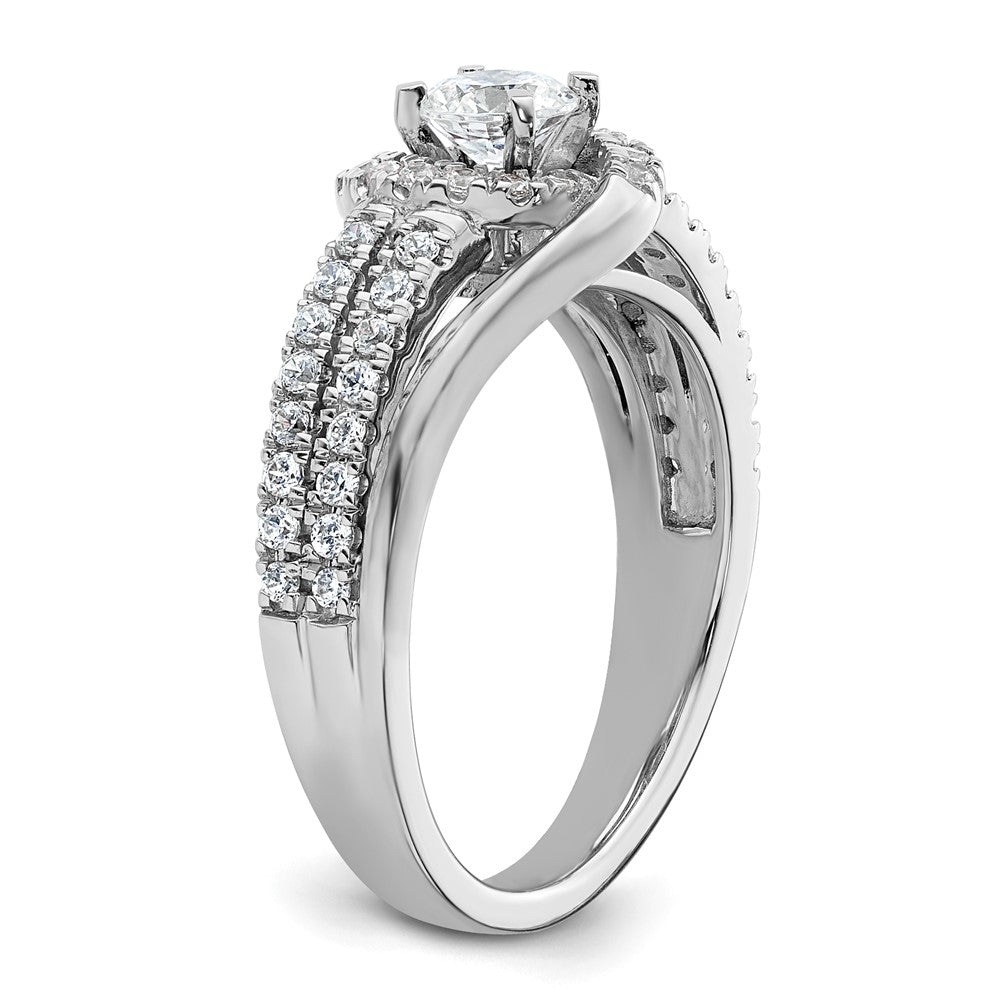 14k White Gold 3/4 Ct. Lab Grown Diamond VS/SI+ G+ Round Complete Engagement Ring
